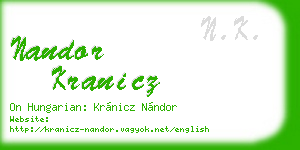 nandor kranicz business card